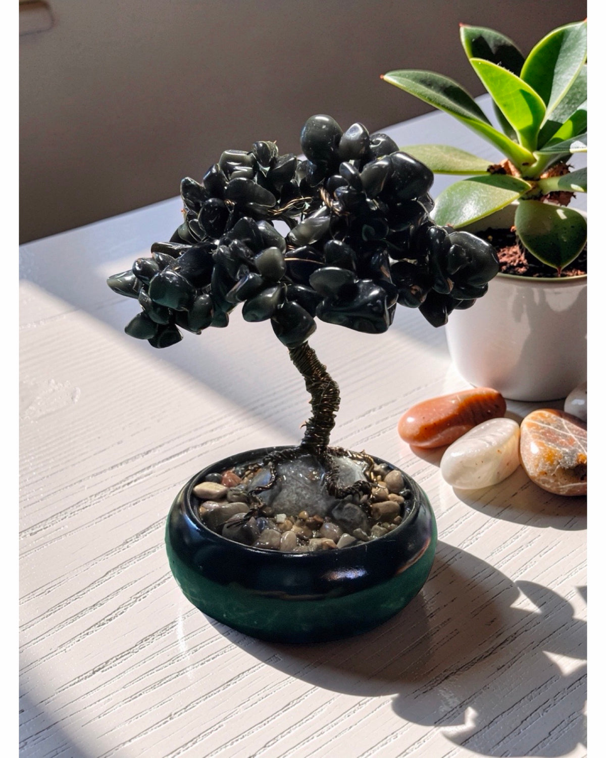 BLACK OBSIDIAN TREE •protection •manifestation •energy •transformation