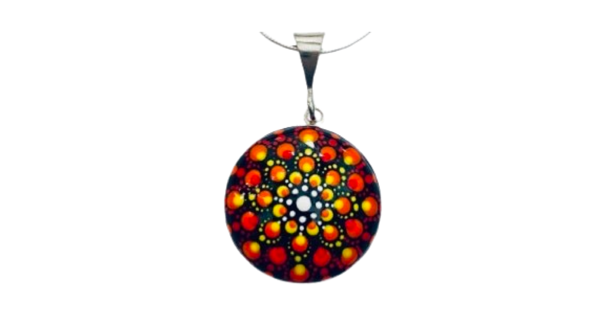 Large Sunrise Mandala Pendant on Sterling Silver Chain
