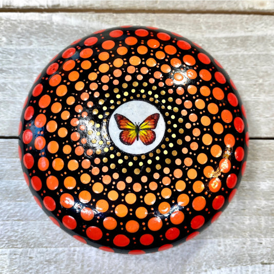 Orange Butterfly Mandala
