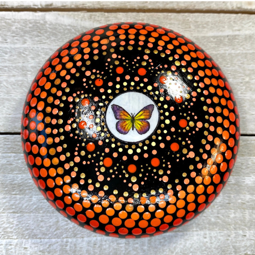 Orange Butterfly Mandala