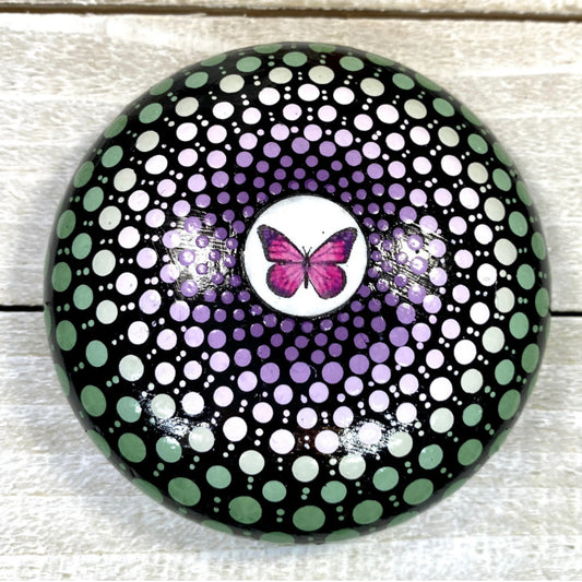 Purple & Green Butterfly Mandala