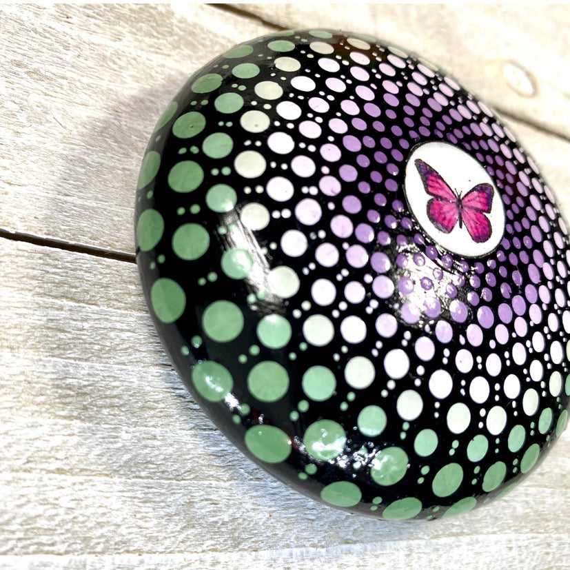 Purple & Green Butterfly Mandala