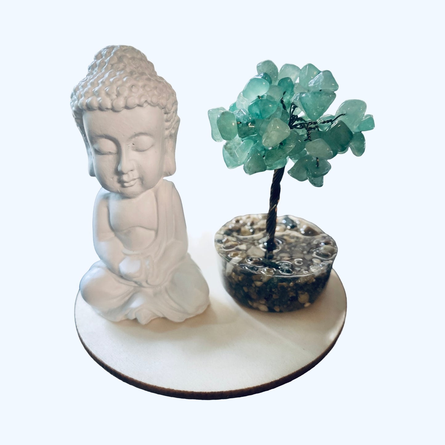 GREEN AVENTURINE BUDDHA SET *Good Luck *Abundance *Courage