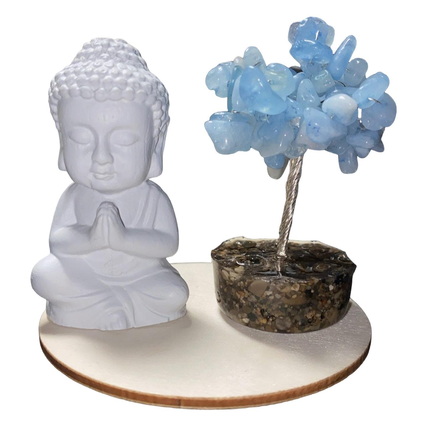 AQUAMARINE BUDDHA SET *Calming *Intuition *Courage