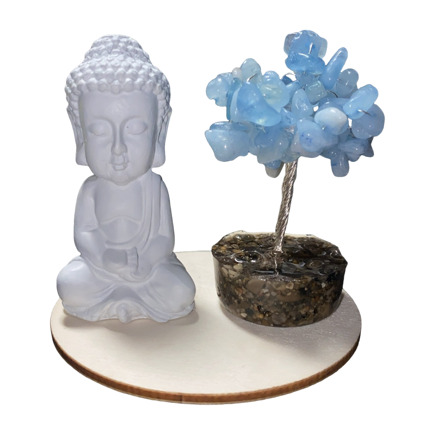 AQUAMARINE BUDDHA SET *Calming *Intuition *Courage
