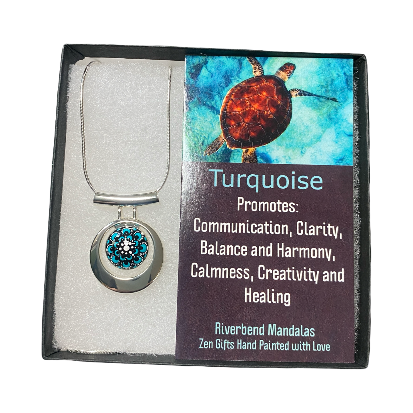 Small Turquoise Mandala Necklace