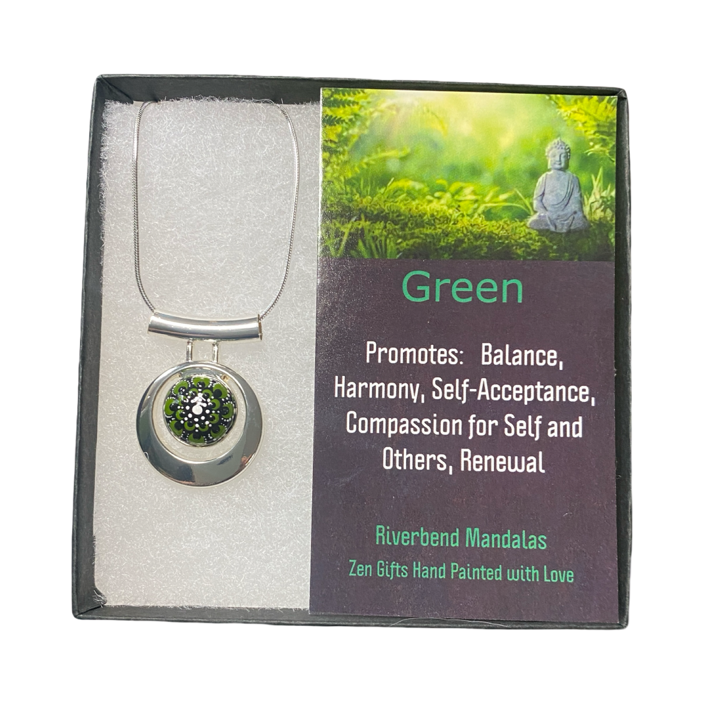 Small Green Mandala Necklace