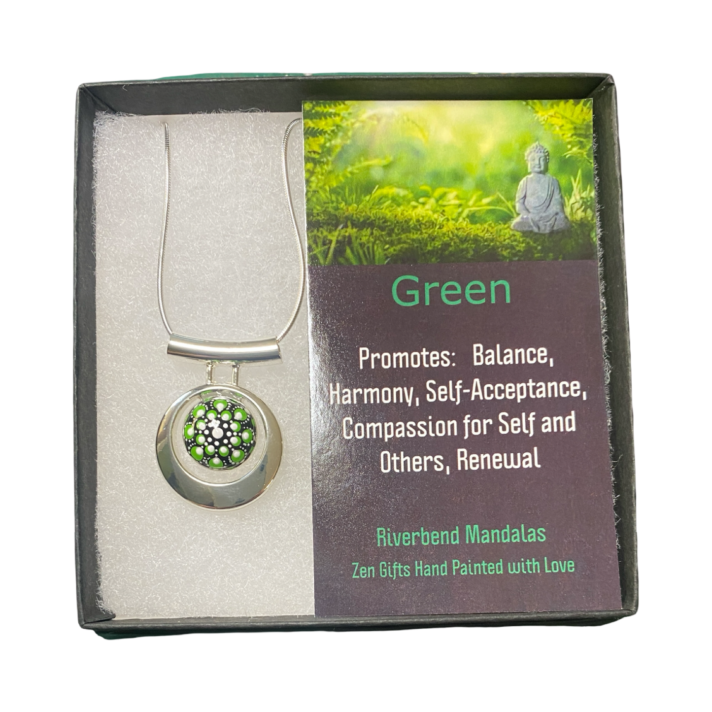 Small Lime Green Mandala Necklace