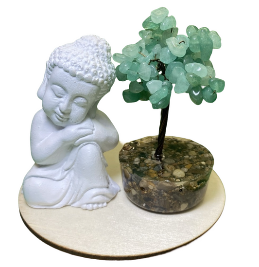 GREEN AVENTURINE  BUDDHA SET *Good Luck *Abundance *Courage