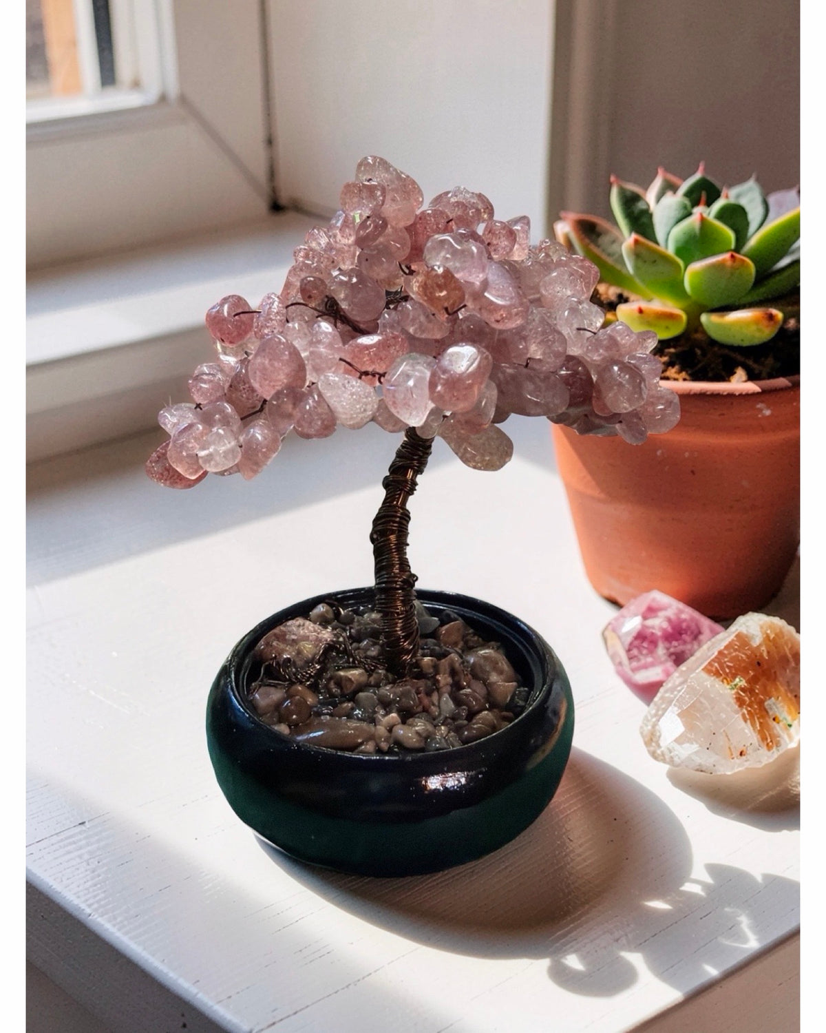 STRAWBERRY QUARTZ TREE •love •happiness •healing