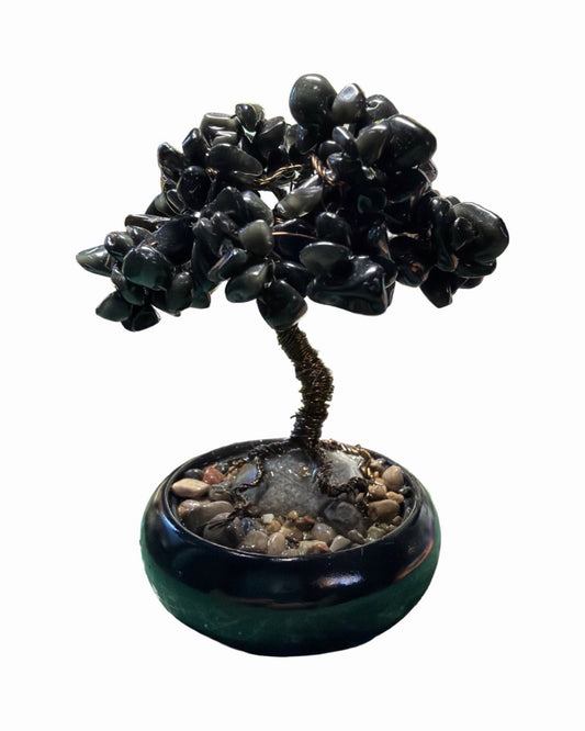 BLACK OBSIDIAN TREE •protection •manifestation •energy •transformation