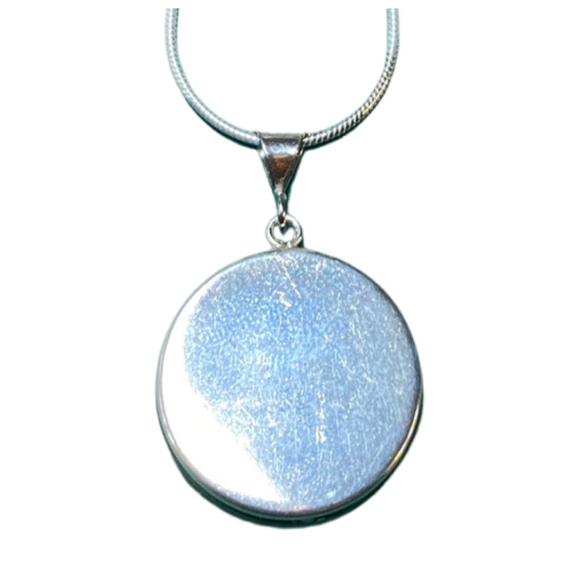 Large Gold Mandala Pendant on Sterling Silver Chain