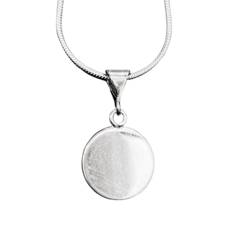 Small Green Mandala Pendant on Sterling Silver Chain
