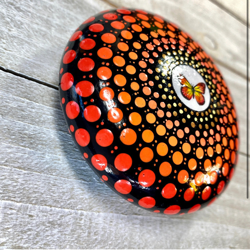Orange Butterfly Mandala