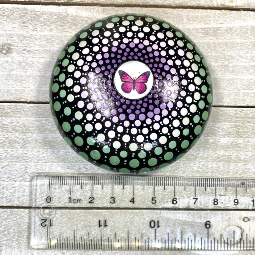 Purple & Green Butterfly Mandala