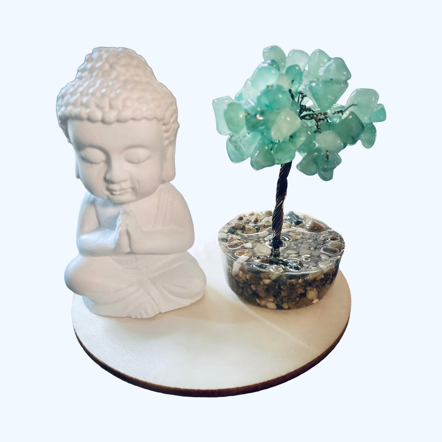 GREEN AVENTURINE  BUDDHA SET *Good Luck *Abundance *Courage