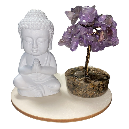 AMETHYST BUDDHA SET *Soothing * Protection *Willpower
