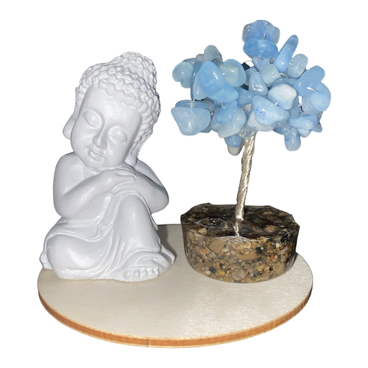 AQUAMARINE BUDDHA SET *Calming *Intuition *Courage