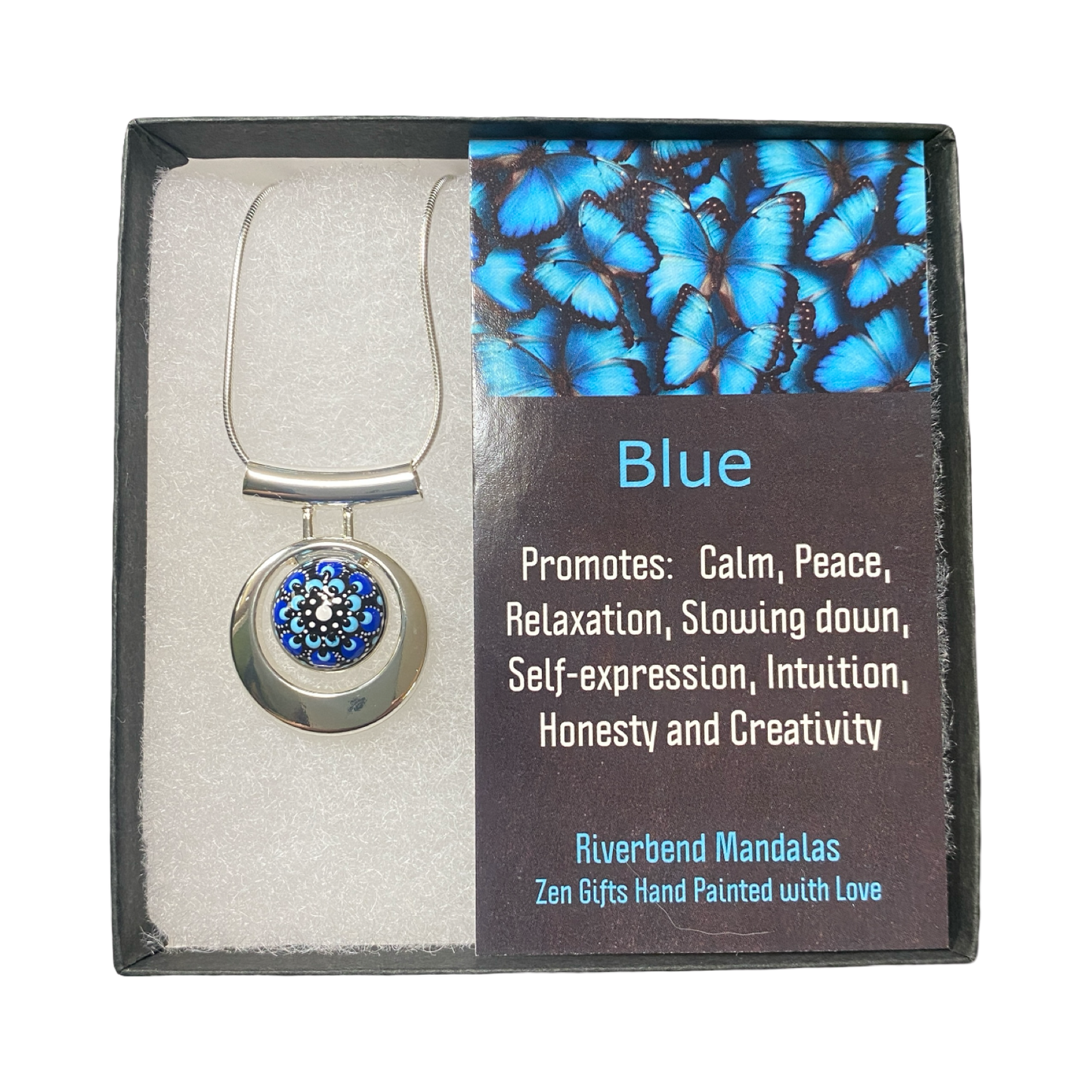 Small Blue Mandala Necklace