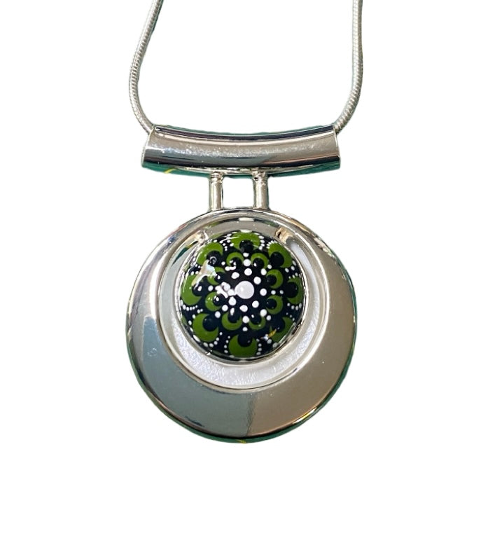 Small Green Mandala Necklace