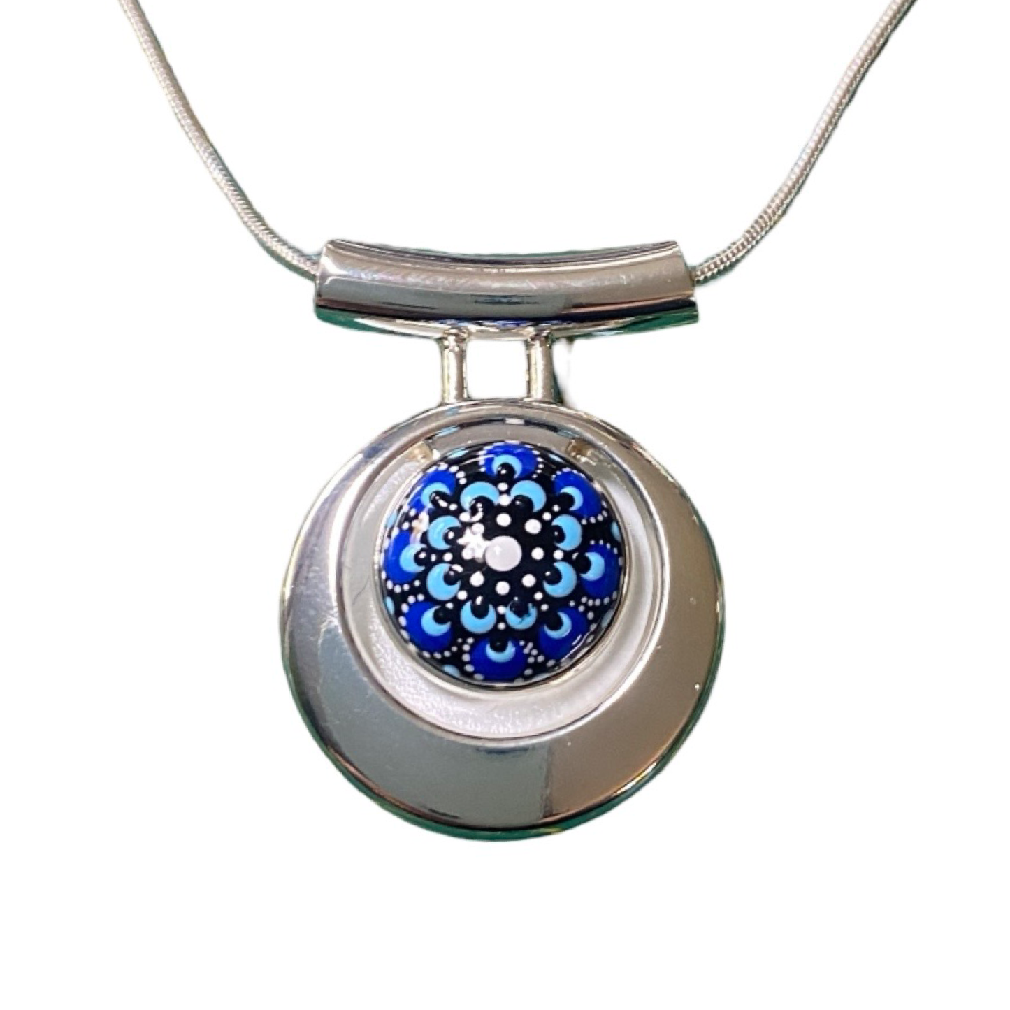 Small Blue Mandala Necklace