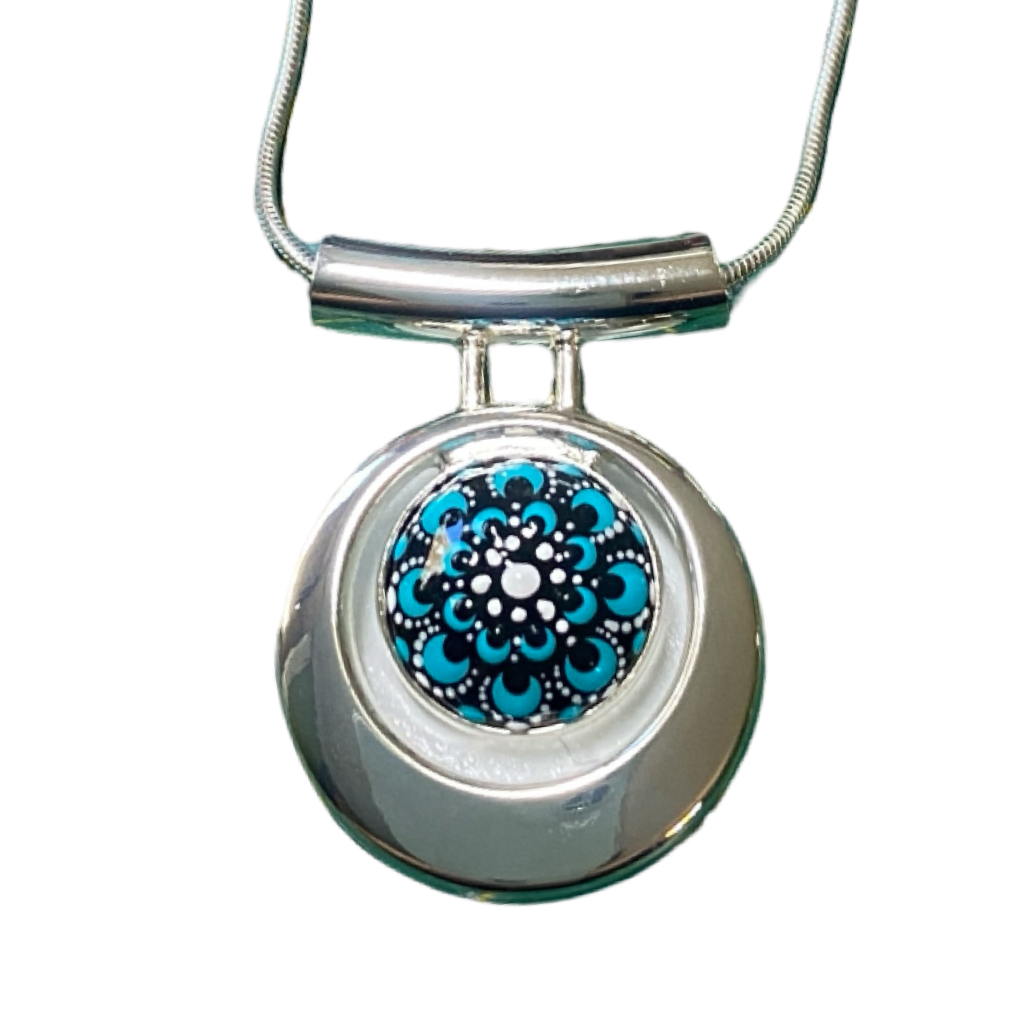 Small Turquoise Mandala Necklace