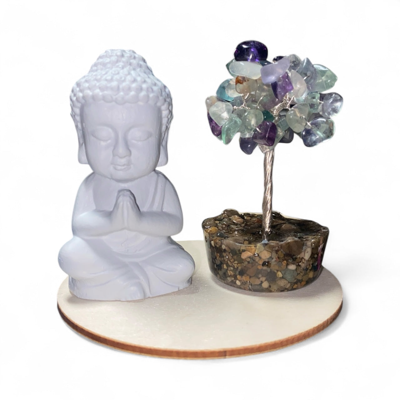 FLUORITE BUDDHA SET *Focus *Protection *Intuition