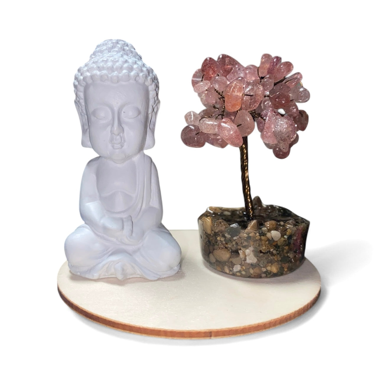 STRAWBERRY QUARTZ  BUDDHA SET *Love *Happiness *Healing