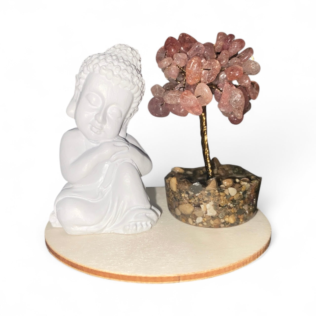 STRAWBERRY QUARTZ  BUDDHA SET *Love *Happiness *Healing